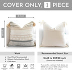 Gray Boho Throw Pillow Cover 18x18 Grey Decorative Accent Pillow - Image 3