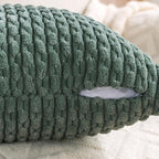 Set of 4 Teal Green Decorative Throw Pillow Covers 16x16 Inch Corduroy Pillow - Image 4