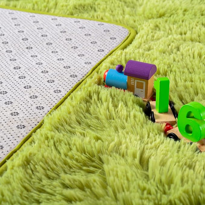 9x12 Extra Large Green Fluffy Area Rug Non-Slip - Image 6