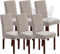 Genina Waterproof Chair Covers for Dining Room 6 Pack, Stretch Jacquard Dining by Genina