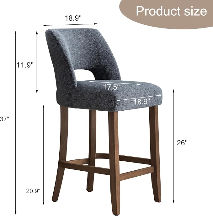 VKNOW Bar Stools Set of 4, Modern Counter Stools - Image 2