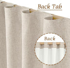 Oatmeal Linen 100% Blackout Window Curtains - Image 3