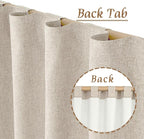 Oatmeal 100% Blackout Linen Curtains 60 Inches - Image 3