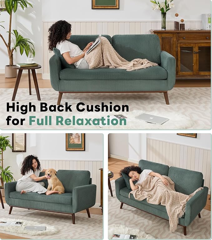 Kingfun 65" Corduroy Love Seat - Image 5