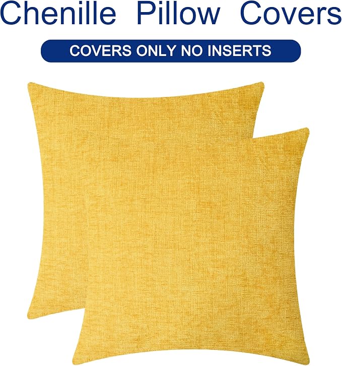 CaliTime Decorative Throw Pillow Covers 20 X 20 Inches Mustard Yellow | Pack of - Image 6