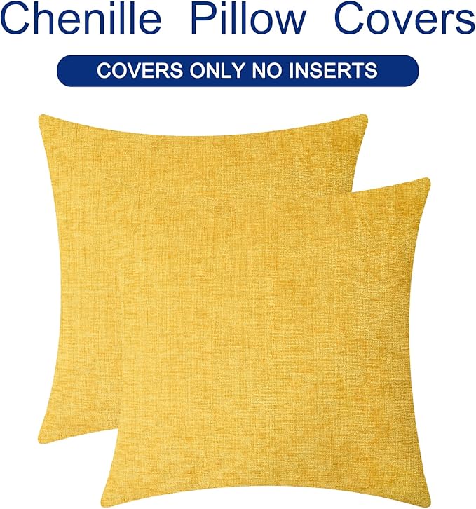 CaliTime Decorative Throw Pillow Covers 18 X 18 Inches Mustard Yellow | Pack of - Image 6