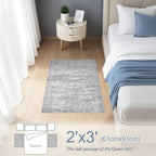 DMOYEST 2x3 Entryway Area Rug: Washable Neutral Modern Abstract Small Rug - Image 3