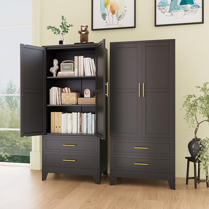 erosoei 71" H Metal Pantry Storage Cabinet, Office File Cabinets by erosoei