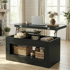 UNIQUITE 40" Lift Top Coffee Table, 4 in 1 Multi-Function Lift Coffee Tables - Image 8