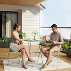 3-Piece Folding Bistro Set, Outdoor Patio Furniture Set - Image 4