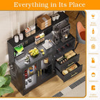 Home Bar Cabinet with Adjustable RGB LED Light, Wine & Coffee Storage with Rack - Image 5