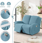 TAOCOCO Recliner Loveseat Slipcover, 6 Pieces Dual Recliner Sofa Covers - Image 3