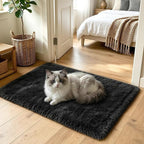 3x5 Black Fluffy Soft Area Rug Non-Slip - Image 2