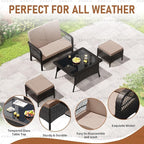 LEVELEVE Patio Furniture Set Outdoor Rattan Chair Wicker Sofa Garden - Image 4