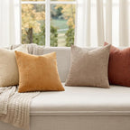 MIULEE Fall Corduroy Decorative Throw Pillow Covers Terracotta 18x18 | Set of 4 - Image 2