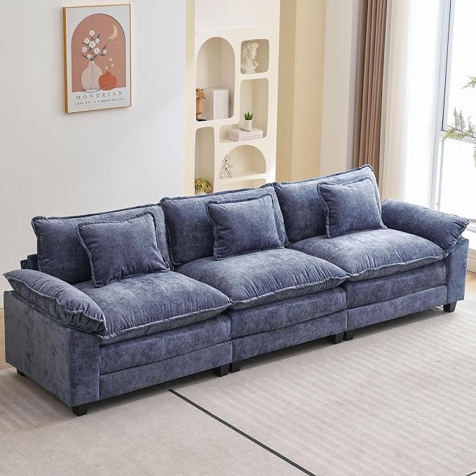 Oprisen 120" Modular Sectional Sofa, Comfy Cloud Couch Sectional, Chenille Sofa by Oprisen