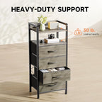 Lazzanto Grey NightStand with Charging Station - Image 6