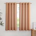 NICETOWN Thick Linen Burnt Orange Curtains 63 inches Long, Grommet Linen Weave by NICETOWN