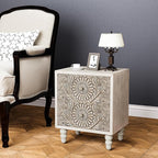 HOMPUS 2-Drawer Farmhouse Nightstand, Fully Assembled Boho Night Stand - Image 8