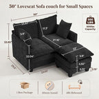 Loveseat Sofa with Ottoman, Cloud 3-Layer Cushion, Living Room, in a Box - Image 2