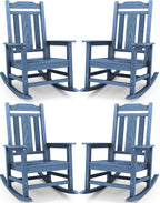 SERWALL Oversized Outdoor Rocking Chair Set of 4, All Weather Patio Rocking by SERWALL