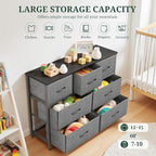 7-Drawer Dresser for Bedroom, Anti-Tip Wide Storage Organizer Fabric Chest of - Image 5