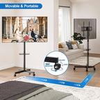 Mobile TV Stand for 23-65 Inch LCD LED Flat/Curved Panel Screen TVs, Height - Image 7