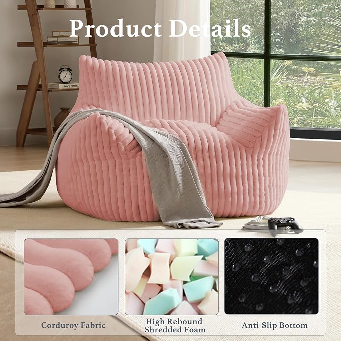 Giant Plush Bean Bag Chair for Adults - Image 3