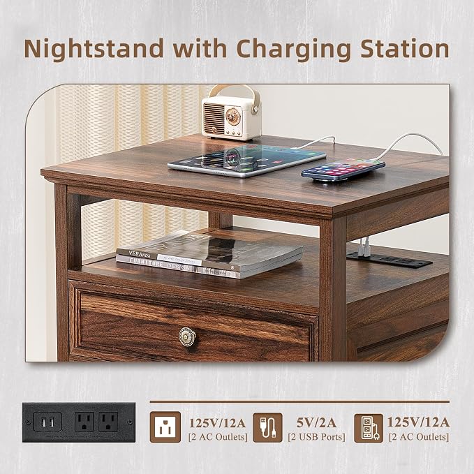 Joaxswe Farmhouse Nightstand Set of 2 - Image 7