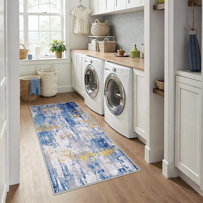 RELEANY Washable Runner 3'x6' Abstract Area Rug - Image 3