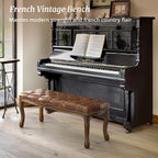 Cozyman Bedroom Bench, French Vintage Tufted Leather Bench, 45.2" Carving - Image 7