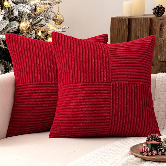 MIULEE Christmas Red Decorative Throw Pillow Covers by MIULEE