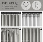 Frost Grey Blackout Linen Curtains 96 Inches Long 2 Panels - Image 6