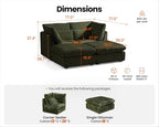 77" Oversized Corduroy Couch Modular Sectional Sofa, Washable Cloud Couch - Image 2