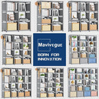 Mavivegue Book Shelf, 16 Cube Storage Organizer, DIY Bookcase, Metal Cube - Image 7