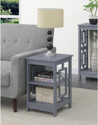 HomeStock Asian Aesthetics Square End Table, 3-Tier Wood Shelves, Stylish & - Image 2