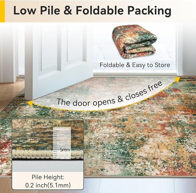 RELEANY Washable 9'x12' Abstract Area Rug - Image 6