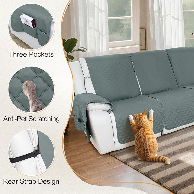 HDCAXKJ Reclining Sectional Couch Covers L Shape Recliner Sofa Middle Console - Image 4