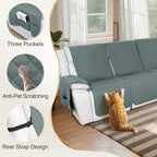 HDCAXKJ Reclining Sectional Couch Covers L Shape Recliner Sofa Middle Console - Image 4