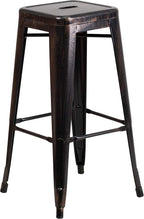 Flash Furniture Commercial Grade 30" High Backless Black-Antique Gold Metal - Image 4