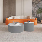 Marble Round Side Table, 17.71" Fluted End Table - Image 4