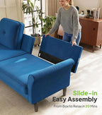 Welzona Sofas for Living Room, Midcentury Modern Small Sectional Couch - Image 6