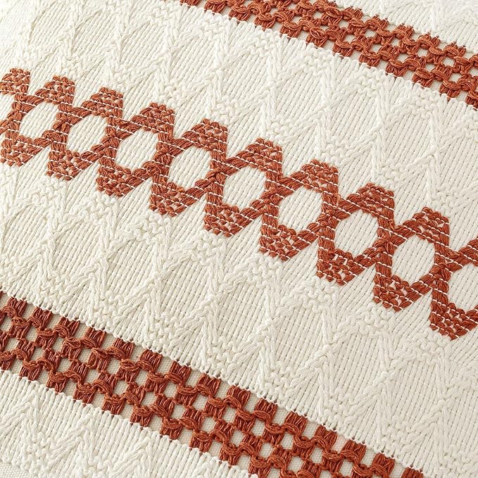 MIULEE Set of 2 Fall Burnt Orange Decorative Lumbar Pillow Covers 12x20 | - Image 4