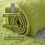 Noahas 4'x5'3'' Green Fluffy Soft Area Rug Non-Slip - Image 6