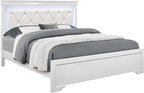 Overstock Global Furniture USA Pompei Metallic White Queen Bed w/LED Light - Image 3