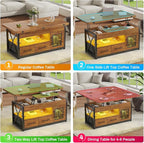 Itaar 40" Lift Top Coffee Table, 4 in 1 Coffee Tables - Image 4
