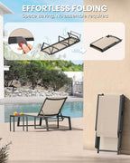 Aluminum Chaise Lounge Chair Outdoor, Foldable& No Assembly Patio Pool Lounge - Image 3