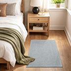 2x3 Light Grey Solid Area Rug Washable Non-Slip - Image 3