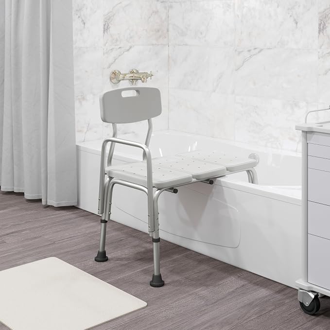 Flash Furniture HERCULES Series 300 Lb. Capacity Adjustable White Bath & Shower - Image 3