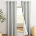 NICETOWN Grey Noise and Lights Block Out Curtains, 2 Panels, 34-inch W by by NICETOWN